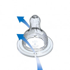 Set 2 tetine rotunde Dodie Initiation+ 0-6 luni debit 2, 3 viteze anti-colici silicon gat larg