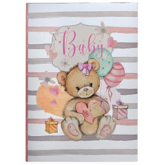 Album foto tip carte, 300 poze 10x15, buzunare slip-in, Baby Swing, roz