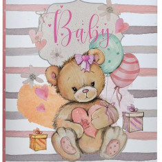 Album foto tip carte, 300 poze 10x15, buzunare slip-in, Baby Swing, roz