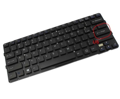 Tastatura Sony Neagra Vaio SVE1412 series layout US fara rama enter mic, Vaio SVE1413 series layout US fara foto