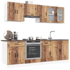 vidaXL Set de dulapuri de bucătărie 8 piese &bdquo;Kalmar&rdquo; Lemn vechi lemn 3314829