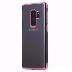 Husa Samsung Galaxy S9 Transparent cu Margini Roz-Aurii foto