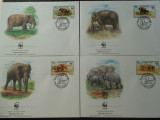 CAmbodgia-Fauna,elefanti -set complet FDC
