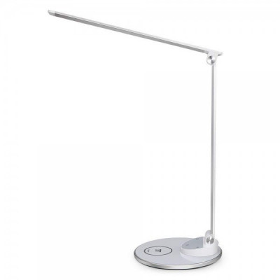 Lampa de birou TaoTronics, 9 W, 350 lm, USB, control touch, functie incarcare telefon, Argintiu foto