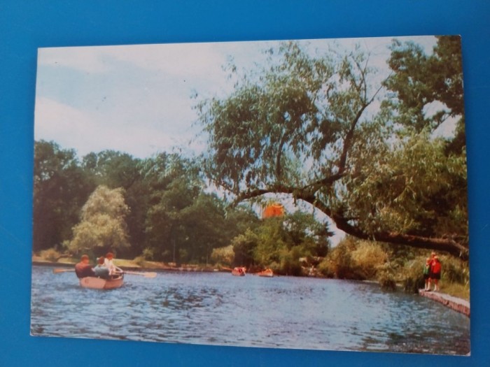 CPIB 23107 CARTE POSTALA - BUZAU. VEDERE DIN PARCUL &quot;CRANG&quot;, CIRCULATA, 1971, STAMPILE, TIMBRU, BARCA