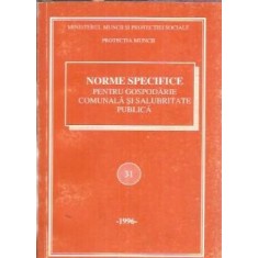 Norme specifice pentru gospodarire comunala si salburitate publica