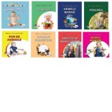Pachet Sunt mic si vreau sa aflu (8 carti): 1. Corpul meu; 2. Alimente; 3. Animale marine; 4. Padurea; 5. Puii de animale; 6. Animale domestice; 7. Ob