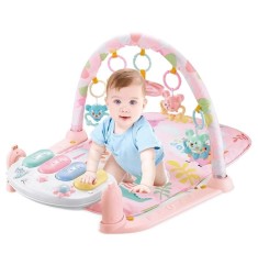 Centru de activitati multifunctional, saltea joaca, 4 in 1, cu lumini, roz foto