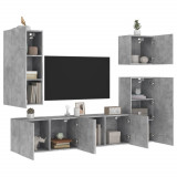 VidaXL Unități TV de perete, 5 piese, gri beton, lemn prelucrat