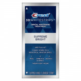 Benzi Crest 3D Supreme Bright, 1 plic, 16% concentratie, tratament albire dinti