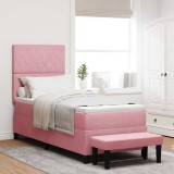 Cumpara ieftin Pat cu arcuri cu headboard Roz 200 x 80 cm Catifea