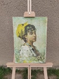 Tablou vechi Reproducere - Fata cu basma galbena,Nicolae Grigorescu.REPRODUCERE