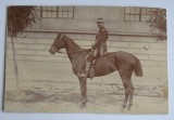 fotografie pe carton / cabinet atelier Romania Bucuresti Bucuresci militar calare 1898