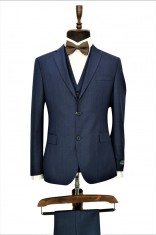 Costum barbati slim fit Fergus albastru inchis (Marime: EU/48) foto