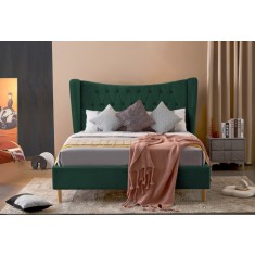 Pat Lora 180x200 cm Tapitat Catifea Verde Somiera Inclusa (cod ML 2302-14)