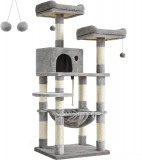 Ansamblu de joaca pisici / arbore pentru pisici, Feandrea, 55 x 45 x 143 cm, gri