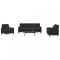 vidaXL Set de canapele cu perne/rulouri, 3 piese, negru, catifea 3278376