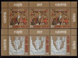 RO 2019 ,LP 2232 ,&quot;Sfintele Pasti 2019&quot;- serie straif de 3 sus+tabs ,MNH