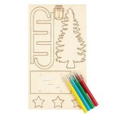 Set Creatie de Craciun Sanie de Lemn cu Carioci Mini, CMCLASS