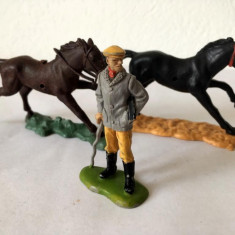 Lot figurine 2 cai si un Lord, Made in England Britains Ltd 1971, 5,5 cm