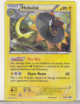 bnk crc Cartonas Pokemon 2015 Heliolisk XY47 holo foto