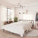 Cumpara ieftin Cadru de pat, gri, 160x200 cm, lemn masiv de pin