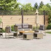 VidaXL Set de canapele pentru grădină 6 pcs bej și gri deschis 4104704