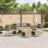 VidaXL Set de canapele pentru grădină 6 pcs Bej, gri deschis poliratan