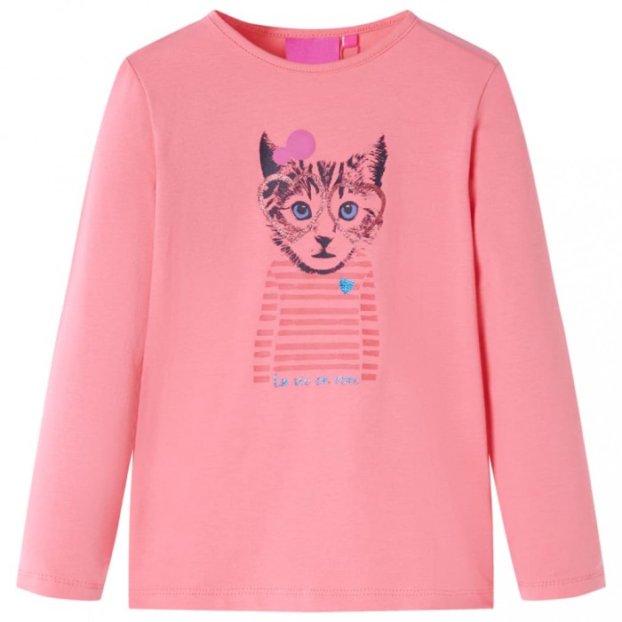 Tricou cu m&acirc;neci lungi pentru copii, roz, 104
