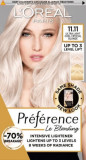 Loreal Paris Preference Vopsea permanentă Le Blonding 11.11 blond ultra deschis cu reflex cenușiu, 1 buc, L&rsquo;oreal Paris