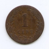 Olanda 1 Cent 1881 - Willem III / Wilhelmina , Bronz, 19 mm KM-107.1, Europa