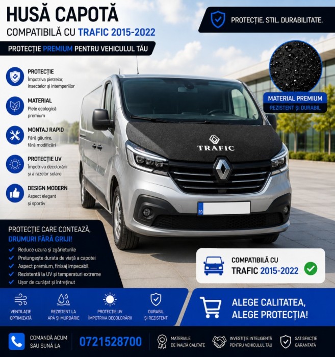 husa capota TRAFIC 2014 - 2019