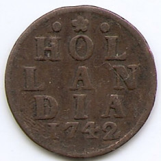 Olanda Duit 1742 - Cupru 21 mm, KM-80