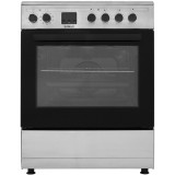Aragaz electric Samus SM664VTE INOX, Plita vitroceramică, 4 zone de gătit, 10 funcții cuptor, Grill, Convecție 3D, 56 L, Timer, 59.8x61 cm, Inox