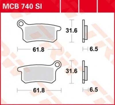 Set placute frana fata-spate TRW MCB740SI - KTM SX 65 (02-23) - SX 85 (03-10) 2T LC 65-85cc foto