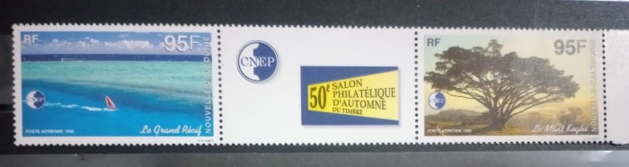 Noua Caledonie 1996 peisaje, Muntele Koghi, serie 2v + vigneta. Neștampilată