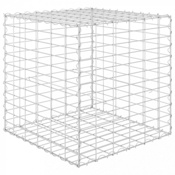 Strat Inălțat Cub Gabion 60 x 60 x 60 cm S&acirc;rmă De Oțel 145651