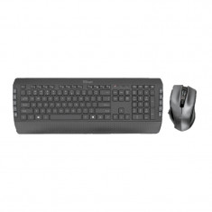 Kit Tastatura + Mouse Trust Tecla 2, Wireless 2.4 Ghz, Taste Numerice, Low Profile, 1600 DPi, 6 Butoane, Scroll, Senzor Optic, Receiver USB, Black foto