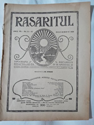Revista Rasaritul, anul VII, nr.13-16/1924 foto