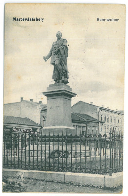 3421 - TARGU-MURES, statue, Romania - old postcard, CENSOR - used - 1917 foto