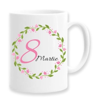 Cana alba personalizata pentru 8 Martie, INOVATIX&amp;reg;. 330ml foto
