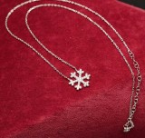 Colier argint 925 Cu Fulg de Nea si Cristale Albe ARG11A, Argintboutique