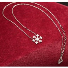 Colier argint 925 Cu Fulg de Nea si Cristale Albe ARG11A