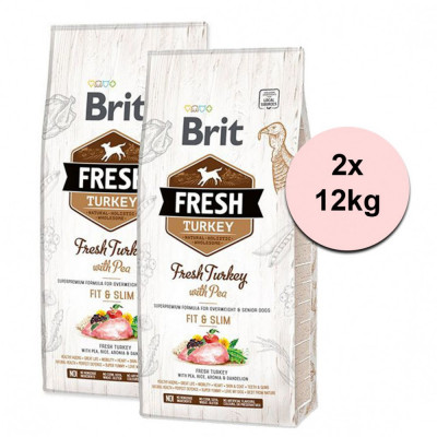 Brit Fresh Turkey with Pea Adult Fit &amp;amp;amp; Slim 2 x 12 kg foto