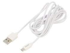 Cablu USB 2.0 A la Micro B 2m Alb 480Mbps