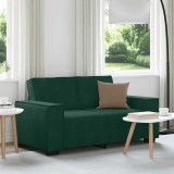 vidaXL Canapea cu 2 locuri, verde &icirc;nchis, 160x78x84 cm, catifea 4105012