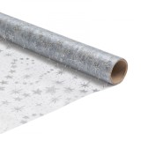Napron decorativ pentru masa de Craciun - gri argintiu - 180 x 28 cm