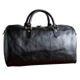 Geanta Voiaj Piele Naturala Vachetta Neagra 55cm, Geanta Avion, Curea Umăr Detașabilă, Fabricata Italia