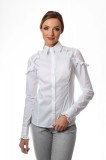 Camasa dama office alba cu manseta lata si volanas, 36, 38, 40, 42, 44, Alb, T&#039;esha