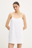 Abercrombie &amp; Fitch rochie din in culoarea bej, mini, dreaptă, KI159-5696